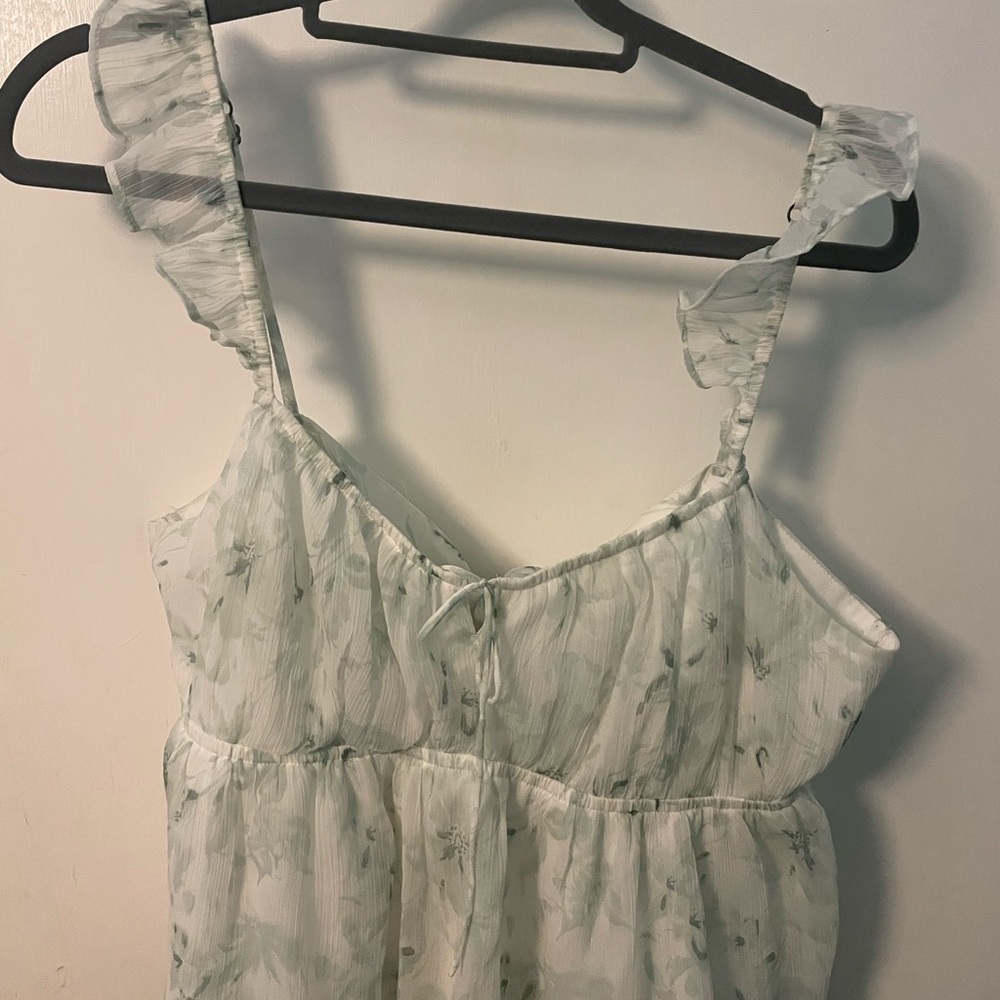 Floral Ruffle Strap Top